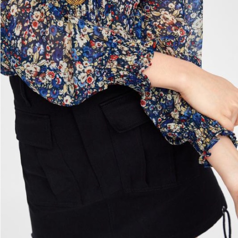 Zara Flower Patterned Blouse - Picture 2 of 5